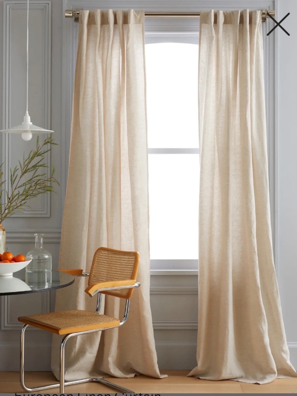 Quince Light filtering Linen curtain